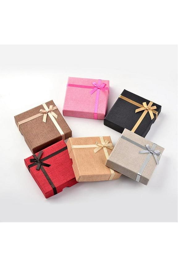 24pcs Square Cardboard Bracelet boxes Mixed color 9.1x9.2x2.2cm