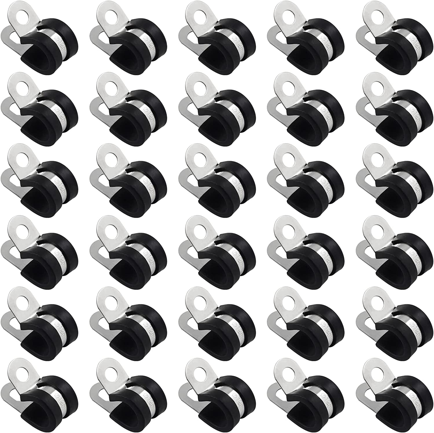 Glarks 20Pcs 304 Stainless Steel Adjustable 21-44MM Range Worm Gear Hose Clamps Assortment Kit, Fuel Line Clamp For Water Pipe, Plumbing, Automotive And Mechanical Application (21-44MM