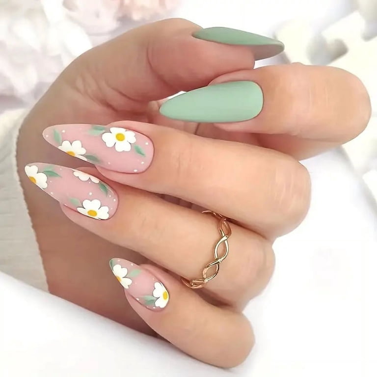 summer almond nails