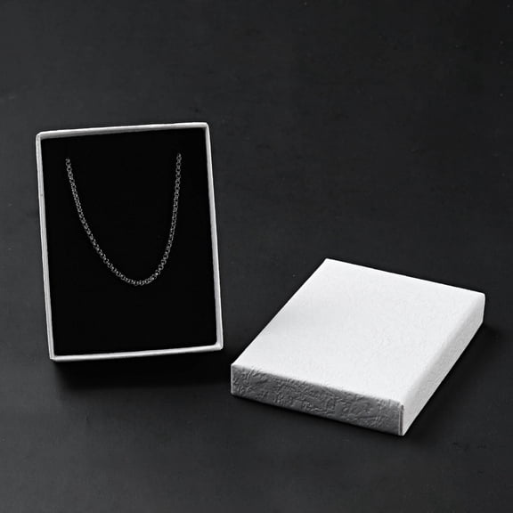 24pcs Texture Paper Necklace Gift boxes with Sponge Mat Inside Rectangle White 9.1x7x2.7cm Inner Diameter: 6.5x8.6cm Deep: 2.5cm