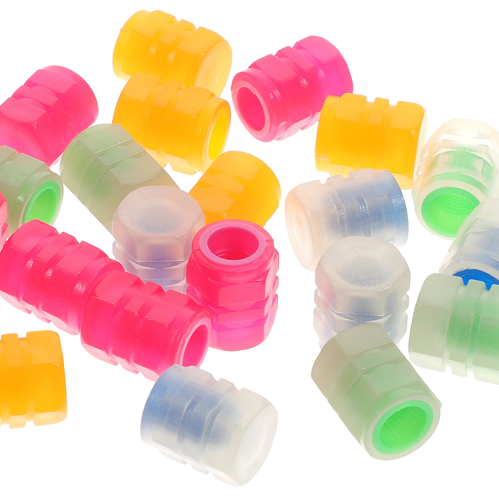 24pcs Tire Caps Glow In The Dark Glow Valves Stem Caps Fluorescent Tire Valves Caps
