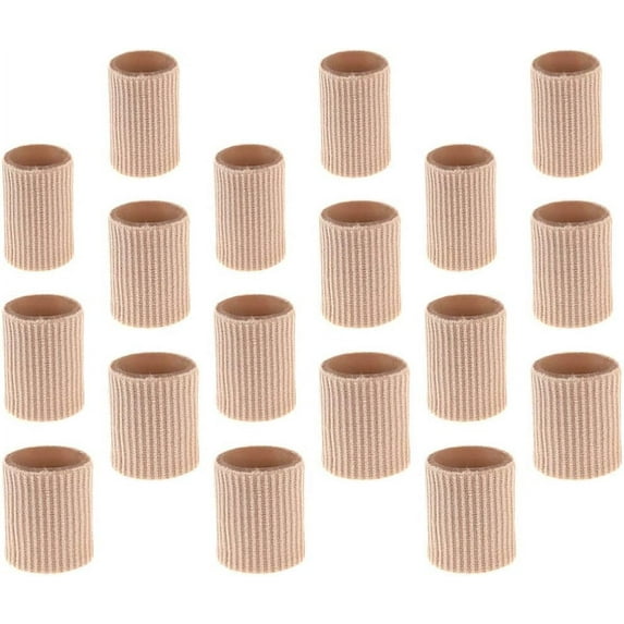 24pcs Toe Cushion Tube Sleeves Gel Corn Pads Reusable Tubing Sleeves Protectors for Cushions Corns Blisters Calluses Toes Fingers (S M L)