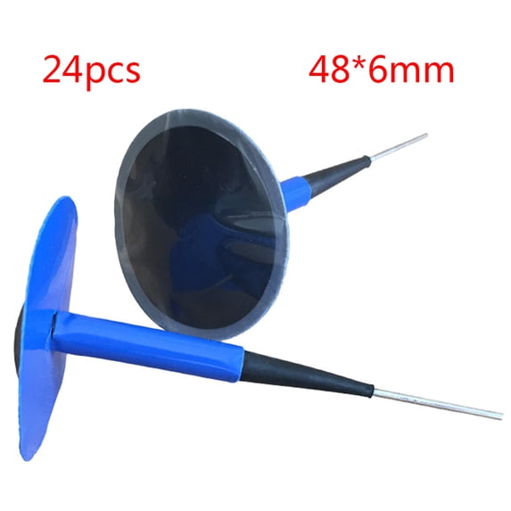 24pcs Tyre Puncture Repair Tubeless Wired Mushroom Plug Patch Kit 6mm Universal