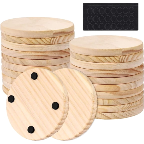 24pcs Unfinished Wooden Coasters for Craft,10 cm Round Wood Coasters,Coaster Blanks for Laser Engraving Blanks,DIY Painting,DIY Coaster