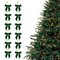 thumbnail image 1 of 24pcs Velvet Bows for Christmas Tree Decorations,Christmas Velvet Bows Dark Green,3.5 Inch Holiday Tree Ornaments with Twist Tie, Decorative Ribbon Bows for Christmas Tree, Wreath, Gift Wrapping, 1 of 7
