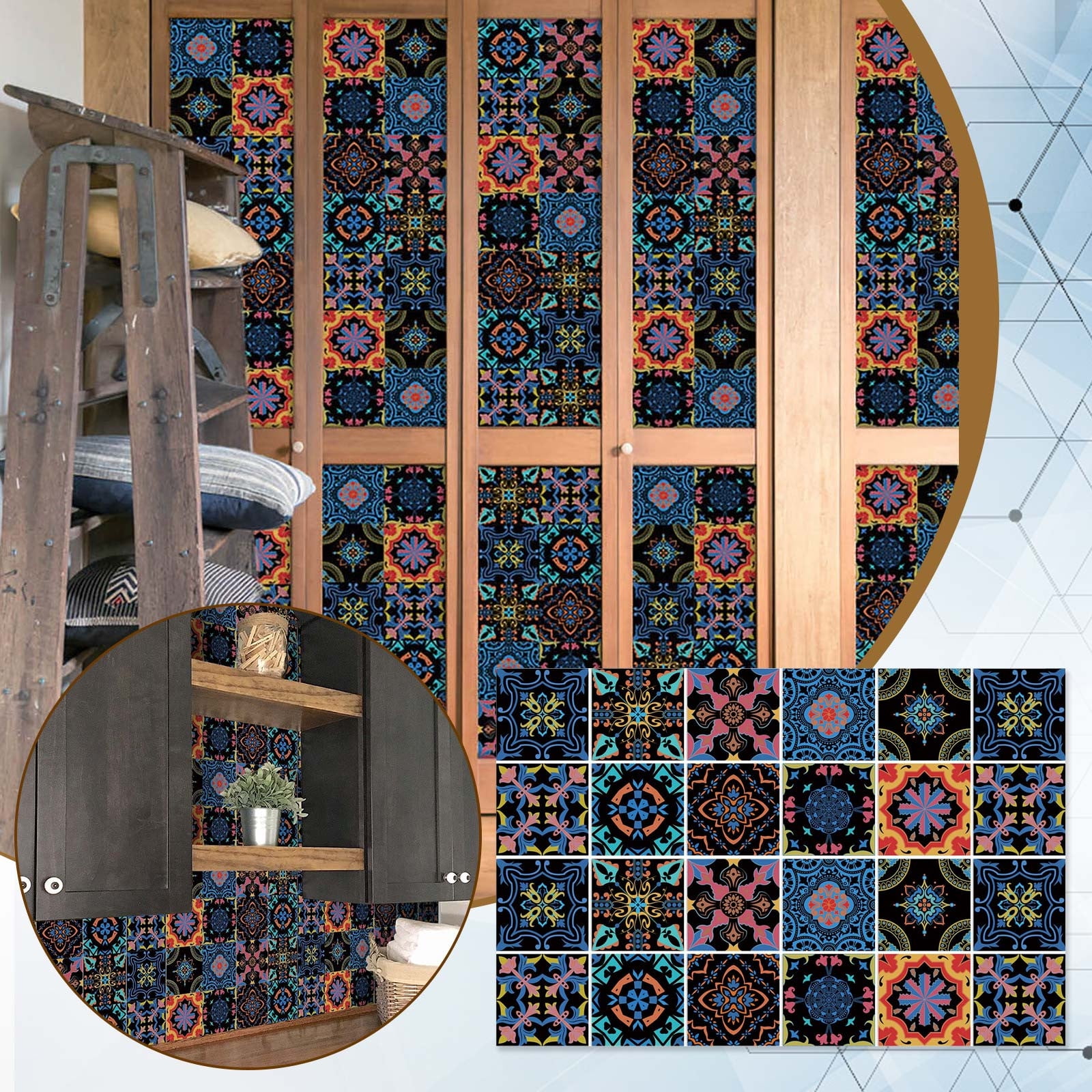 24pcs Wall Stickers Self Adhesive Colorful Bedroom Furniture