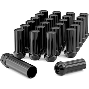 24pcs Wheel Lug Nuts+1pcs Socket M14x2.0 Wheel Lug Nuts Black Thread XL Spline Lug Nuts Replacement for 2003-2014 Ford F150 Expedition Lincoln Navigator