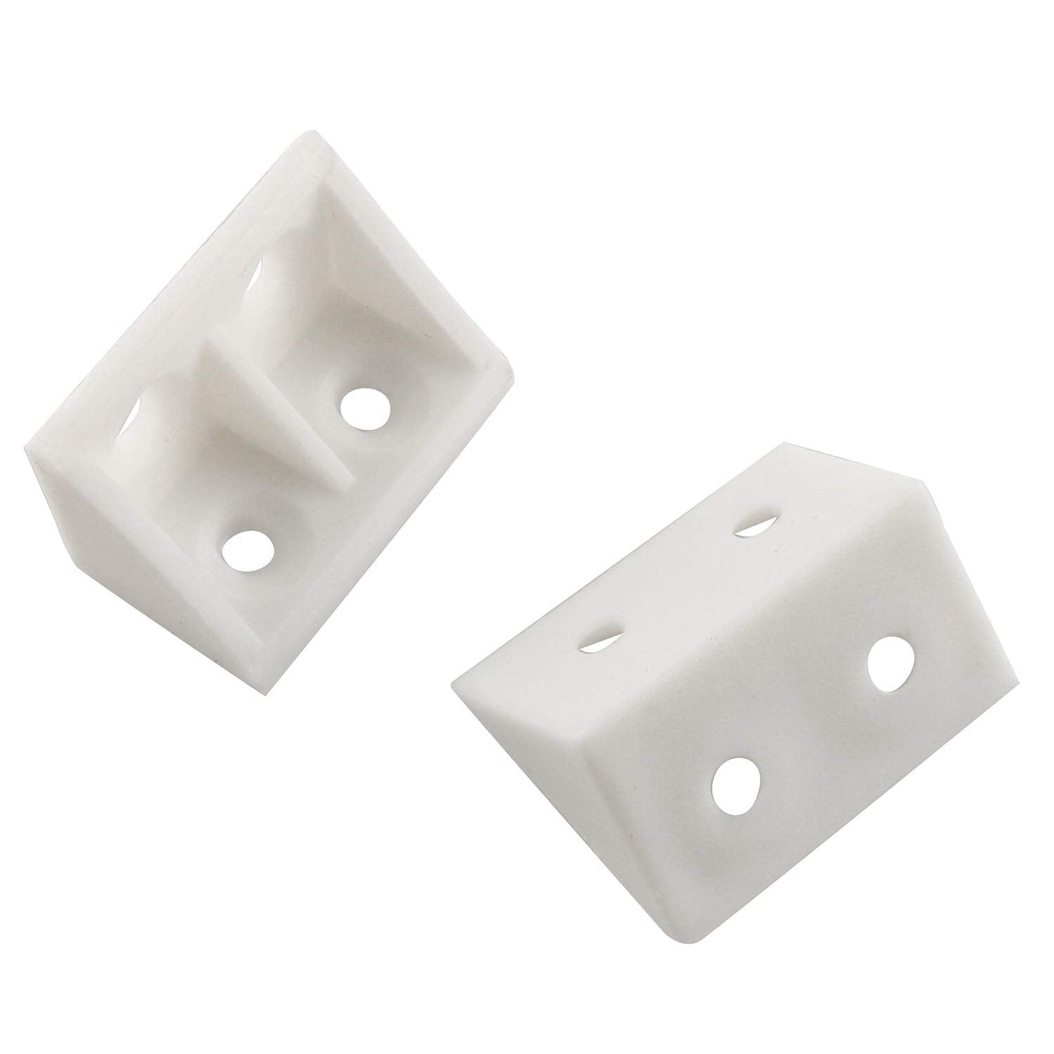 24pcs White L Shape Bracket Plastic Furniture Corner Brace with Self ...