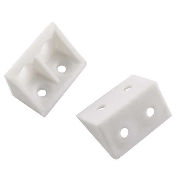 24pcs White L Shape Bracket Plastic Furniture Corner Brace with Self-Tapping Screw 20x32mm