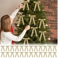 thumbnail image 1 of 24pcs Wide Velvet Christmas Tree Bow Decorations, Thick Soft Wreath Bow Ornaments, Festive Xmas Hanging Decor for Christmas Tree Wreath Home Festival Party, 5.1*7.1in, Khaki, 1 of 5