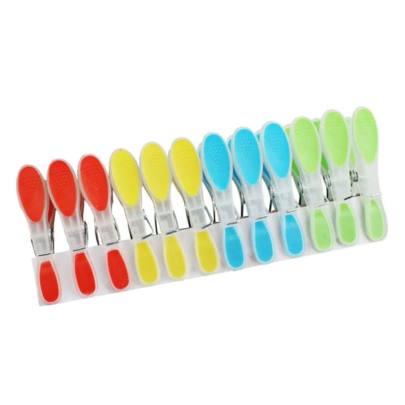 24pcs Windproof Plastic Clothespins Laundry Clips Anti- for Household Clothes Socks Blanket Underwear, 12pcs per Set, No Rope