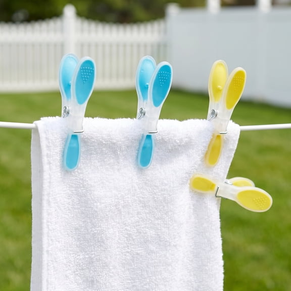 24pcs Windproof Plastic Clothespins Laundry Clips for Household Clothes, Socks, Blanket, Underwear - 12pcs per Set, No Rope Included