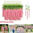 thumbnail image 1 of 24pcs Wisteria Hanging Flowers Artificial Pink Flower Garland for Wedding Decoration 3.7ft Floral Vine Silk Flower Flowers Wedding Arch Party Outdoor Home Chirtmas Decor, 1 of 13