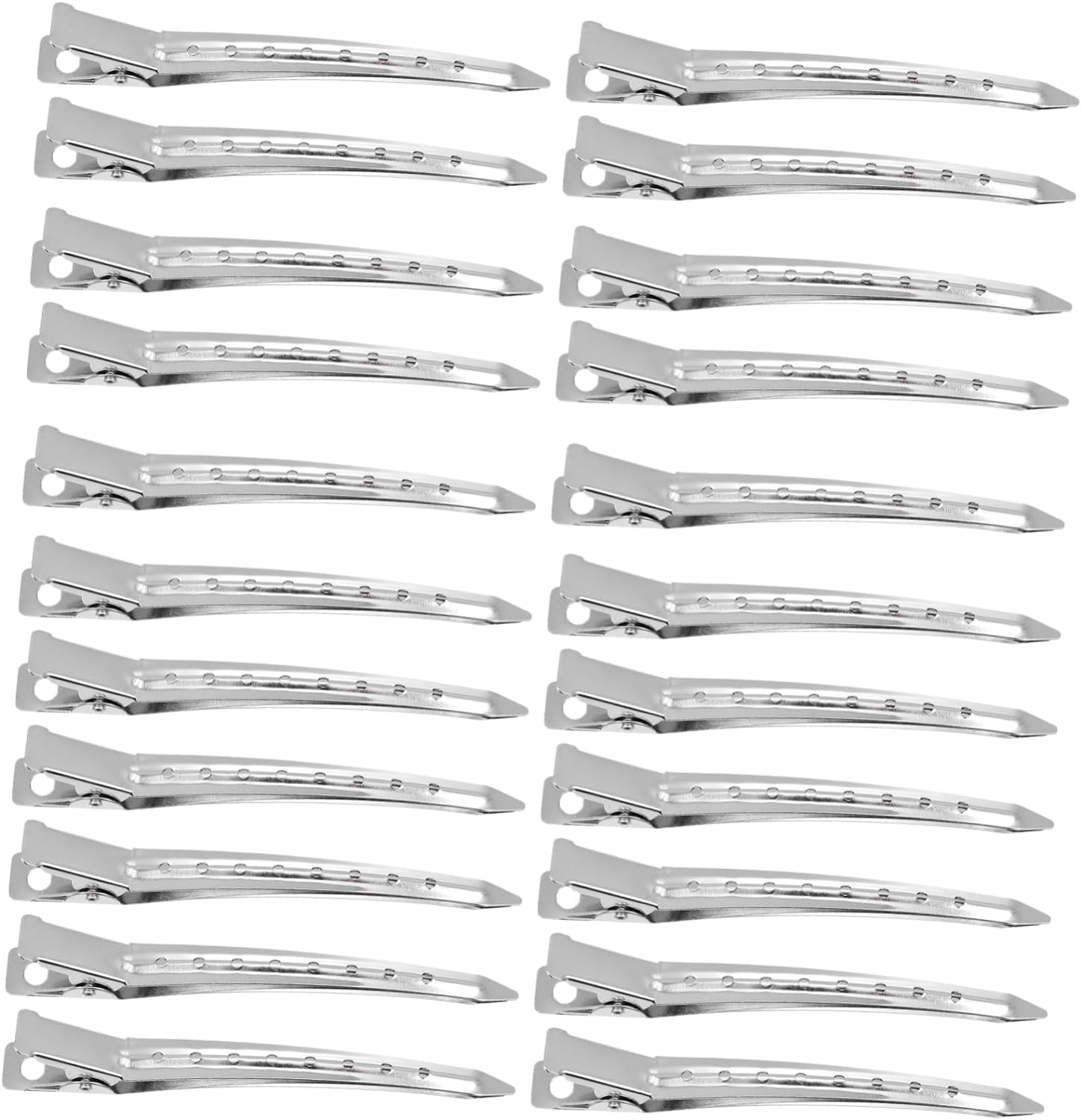24pcs With Metal Duckbill Clip Silver Barrettes Metal Hair Clips Flat Hair Clip Salon Barber