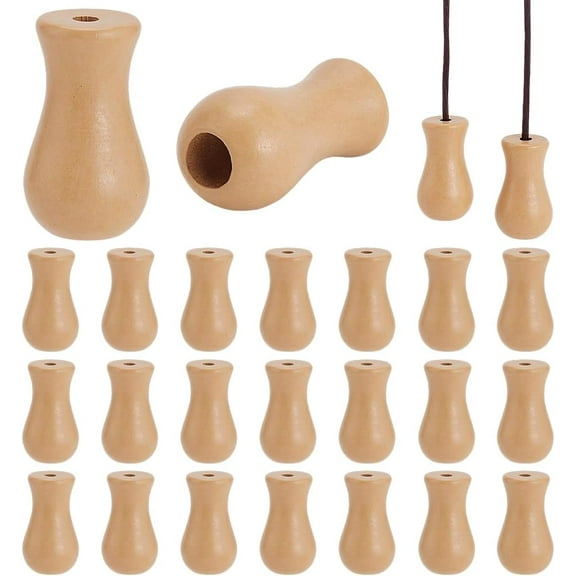 24pcs Wooden Cord Tassels Blind Pull Cord Knobs Wood Tassels Blind Cords Pulls Wooden Hanging Pulls Replacement DIY