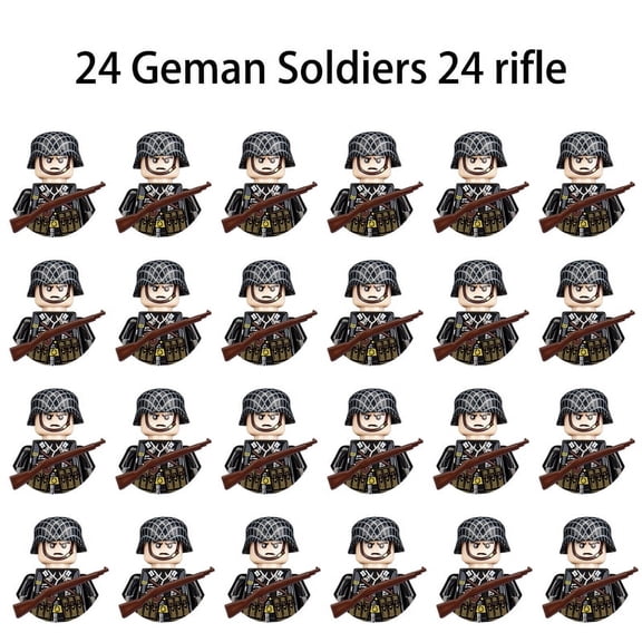 24pcs/batch WW2 Military Character WW2 Army Building Blocks Military Soldier Character Building Blocks Kids Holiday Gift Toys