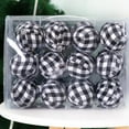 thumbnail image 1 of 24pcs/set Buffalo Plaid Fabric Ball Hanging Ornament Decorative Ball for Christmas Tree Party, 1 of 5