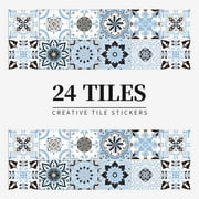 24pcs/set Light Color Tiles Sticker Wall Stickers Kitchen Bathroom Home Renovation Wallpaper Waterproof Self-adhesive Wall Decal LJQ