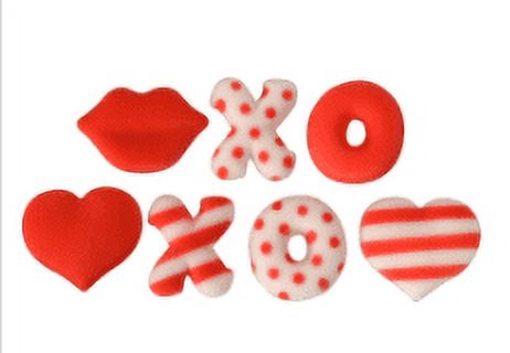 24pk Love Letters 1 Edible Sugar Decoration Toppers for Cakes Cupcakes Cake  Pops w. Edible Sparkle Flakes & Decorating Stickers 