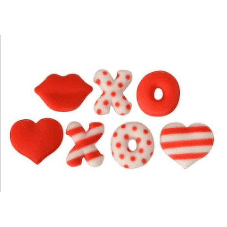 24pk Love Letters 1 Edible Sugar Decoration Toppers for Cakes Cupcakes Cake  Pops w. Edible Sparkle Flakes & Decorating Stickers 