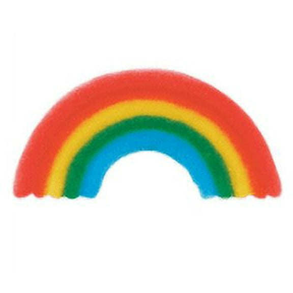 24pk Primary Rainbow 1 5/8" Edible Sugar Decoration Toppers for Cakes Cupcakes Cake Pops w. Edible Sparkle Flakes & Decorating Stickers