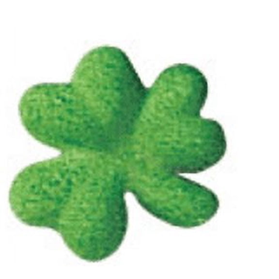 24pk Shamrock Charms 1/2" Edible Sugar Decoration Toppers for Cakes Cupcakes Cake Pops w. Edible Sparkle Flakes & Decorating Stickers