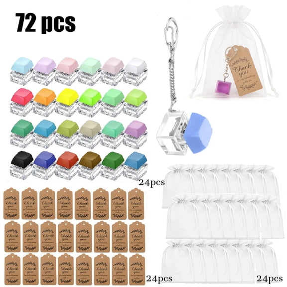 24set Keyboard Fidget Toy Fidget Clicker Keyboard Keychain Decompression Relief Toys Button Stress Relief Gifts for Adults Kids Pass the Time