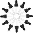 thumbnail image 1 of 24sets 10ml 2.89x0.83Inch Black Straight Tip Glass Droppers with Rubber Bulb and Screw Cap Eye Dropper, 1 of 8