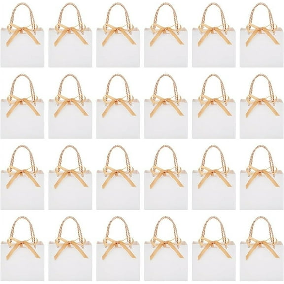 24sets Paper Cupcakes boxes Portable Gift boxes with Ribbon for Wedding boxes Rectangle White 12x14x6cm