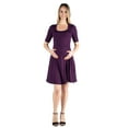 thumbnail image 1 of 24seven Comfort Appare Elbow Sleeve Maternity Knee Length Dress, 1 of 4