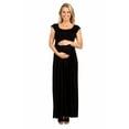 thumbnail image 1 of 24seven Comfort Apparel Cap Sleeve Empire Waist Maternity Maxi Dress, 1 of 3