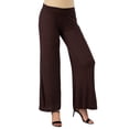 thumbnail image 1 of 24seven Comfort Apparel Elastic Waist Flared Leg Maternity Palazzo Pants, 1 of 3
