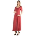 thumbnail image 1 of 24seven Comfort Apparel Elbow Length Sleeve Maternity Maxi Dress, 1 of 4