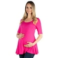 thumbnail image 1 of 24seven Comfort Apparel Elbow Sleeve Maternity Swing Tunic Top, 1 of 4