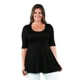 thumbnail image 1 of 24seven Comfort Apparel Elbow Sleeve Plus Size Tunic Top For Women, 1 of 4