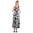 thumbnail image 1 of 24seven Comfort Apparel Feather Print Sleeveless Maternity Tank Maxi Dress with Pockets, 1 of 4