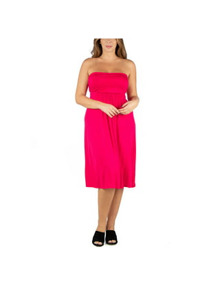 24seven Comfort Apparel Plus Size Strapless Maxi Dress, Dresses, Clothing  & Accessories