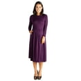 thumbnail image 1 of 24seven Comfort Apparel Long Sleeve Fit and Flare Maternity Midi Dress, 1 of 4