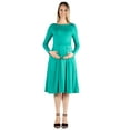thumbnail image 1 of 24seven Comfort Apparel Long Sleeve Fit and Flare Maternity Midi Dress, 1 of 4