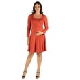 thumbnail image 1 of 24seven Comfort Apparel Long Sleeve Flared Maternity Mini Dress, 1 of 4