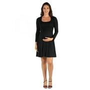 24/7 COMFORT APPAREL 24seven Comfort Apparel Long Sleeve Flared Maternity Mini Dress