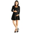 thumbnail image 1 of 24seven Comfort Apparel Long Sleeve Knee Length Maternity Skater Dress, 1 of 4