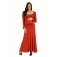 thumbnail image 1 of 24seven Comfort Apparel Long Sleeve Maternity Maxi Dress, 1 of 4