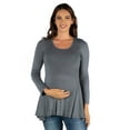 thumbnail image 1 of 24seven Comfort Apparel Long Sleeve Maternity Swing Tunic Top, 1 of 4