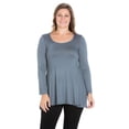 thumbnail image 1 of 24seven Comfort Apparel Long Sleeve Swing Plus Size Tunic Top, 1 of 4