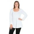 thumbnail image 1 of 24seven Comfort Apparel Long Sleeve Swing Plus Size Tunic Top, 1 of 4