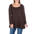 thumbnail image 1 of 24seven Comfort Apparel Long Sleeve Swing Plus Size Tunic Top, 1 of 3
