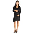 thumbnail image 1 of 24seven Comfort Apparel Maternity Long Sleeve V Neck Mini Wrap Dress, 1 of 4