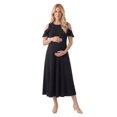 thumbnail image 1 of 24seven Comfort Apparel Maternity Ruffle Cold Shoulder A Line Maxi Dress, 1 of 4
