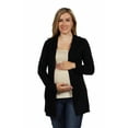 thumbnail image 1 of 24seven Comfort Apparel Open Front Lightweight Hooded Maternity Cardigan, 1 of 4